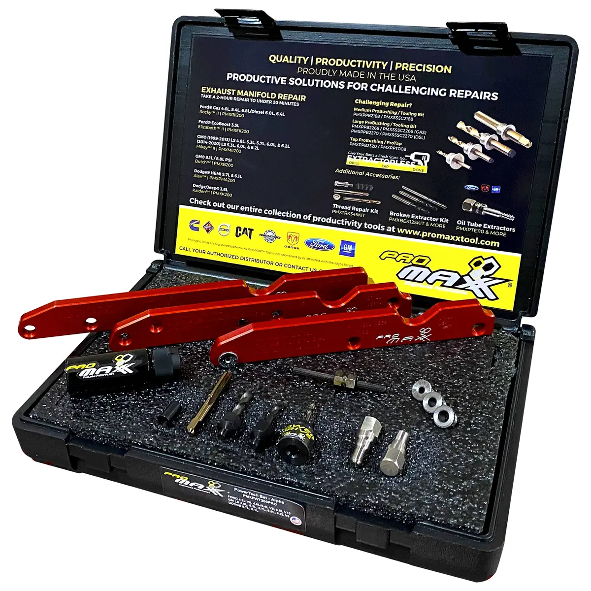 Powertech Set - Alpha - Ford / Dodge / Gm Gas Exhaust Manifold Broken Bolt Repair Combo Kit 1