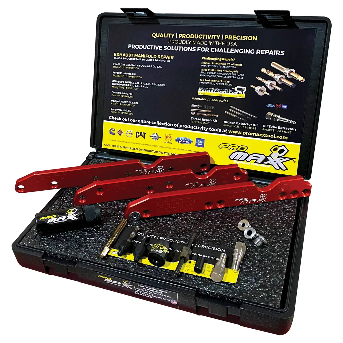 Powertech Set - Bravo - Ford/Dodge/Gm Gas And Diesel Exhaust Manifold Broken Bolt Repair Combo Kit 1