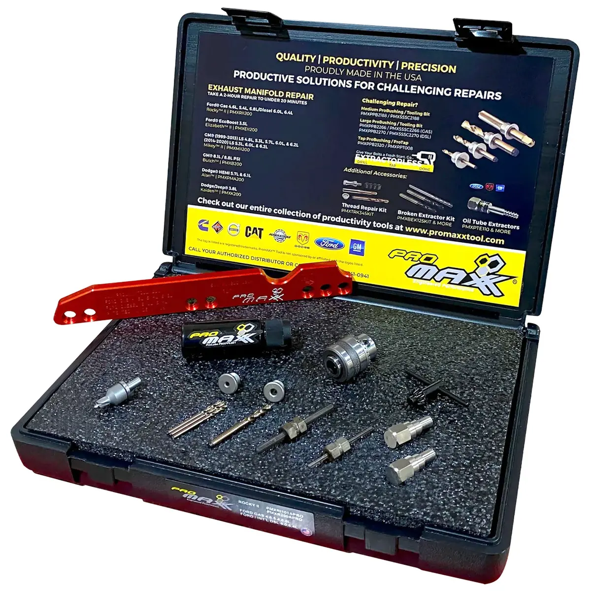 Ford Gas 4.6L 5.4L 6.8L Diesel 6.0L 6.4L Exhaust Manifold Broken Bolt Repair Kit - Rocky Ii 1
