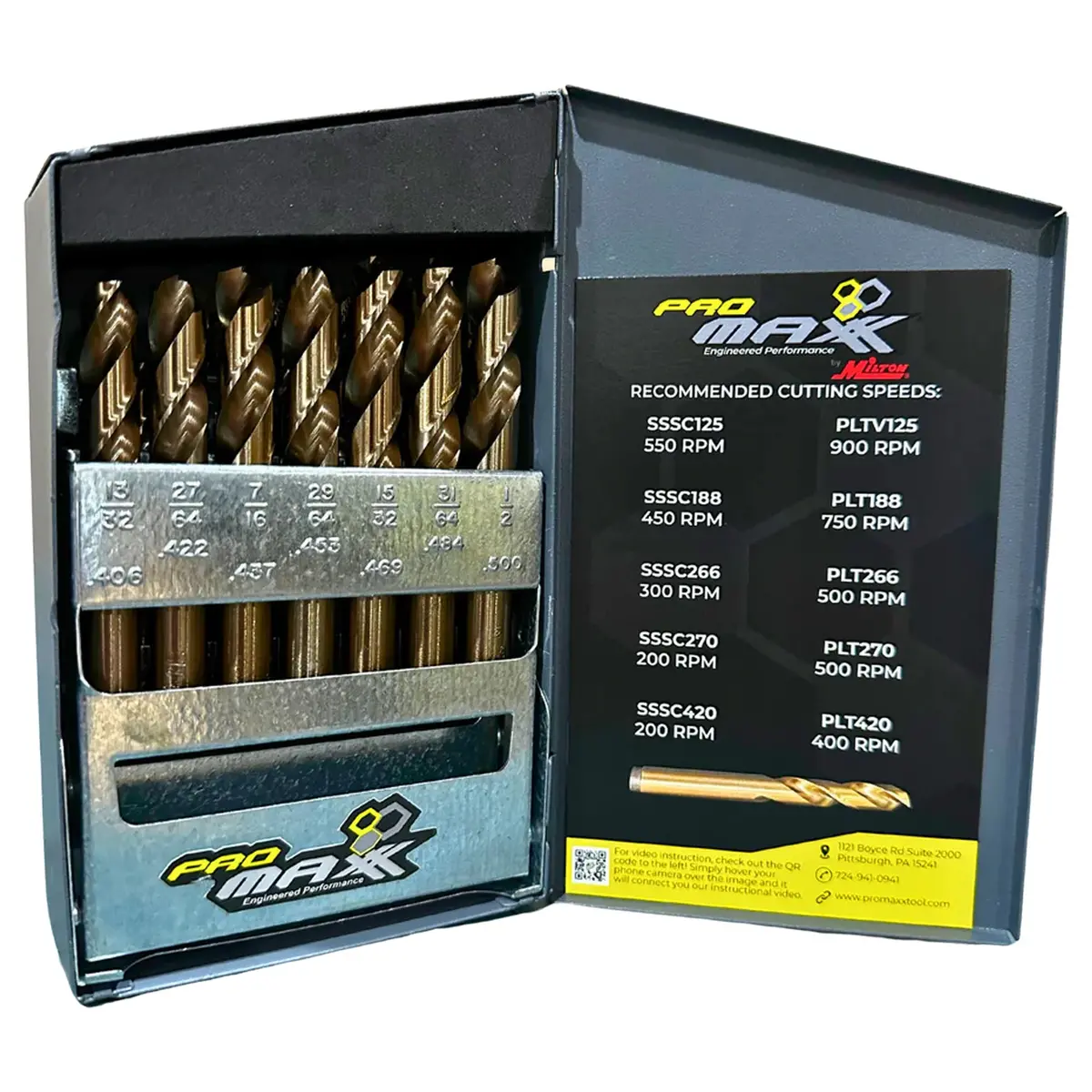 29 Piece Gold Drill Bit Master Set - 135 Degree Split Point, 1/16-1/2 X 64 1
