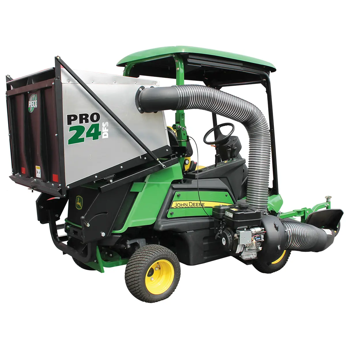 Peco John Deere Pro 24Dfs 19.2 Bushel Powered Dump-Able Aluminum Bagger W/ Briggs & Stratton 14Hp Vanguard (06742408) 1
