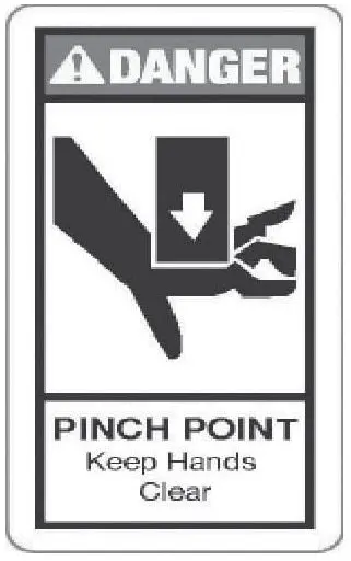 (S52055200) 10 Ton  Pinch Point Decal 1