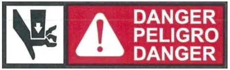 (S52069100) Decal Pinch Point 1