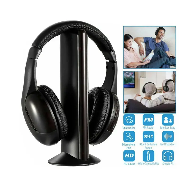 5-In-1 Wireless Headset For Tv Dvd Pc 1