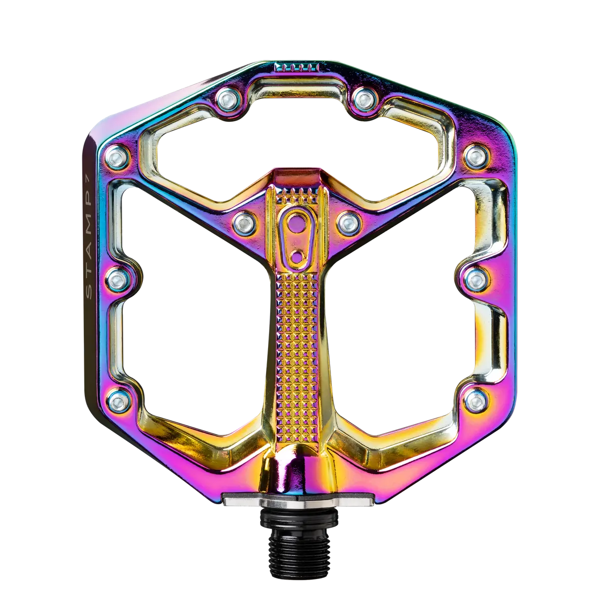 Stamp 7 Small Alloy Flat Pedals - Oil Slick 1