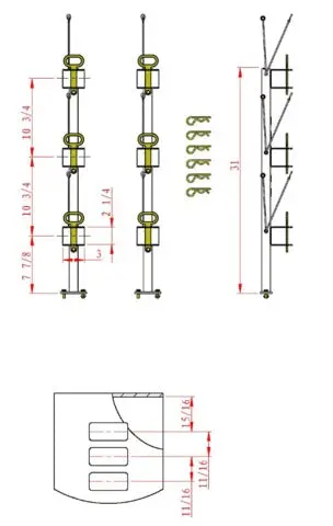 Bradley | Trimmer Rack For 3 Trimmers | For Open Trailers | Vinyl Coated | Includes 3 Keyed Alike Locks (Tg3000) 2