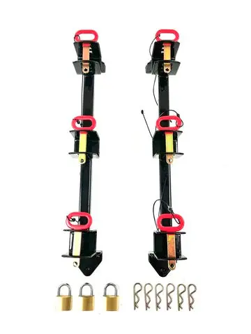 Bradley | Trimmer Rack For 3 Trimmers | For Enclosed Trailers | Wall Mount | Vinyl Coated | Includes 3 Keyed Alike Locks (Tg3500) 1