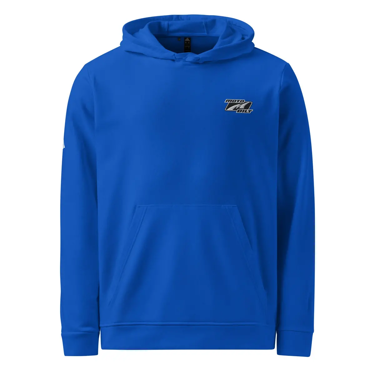 Premium Adidas fleece hoodie featuring an embroidered Motobilt logo - Image 5