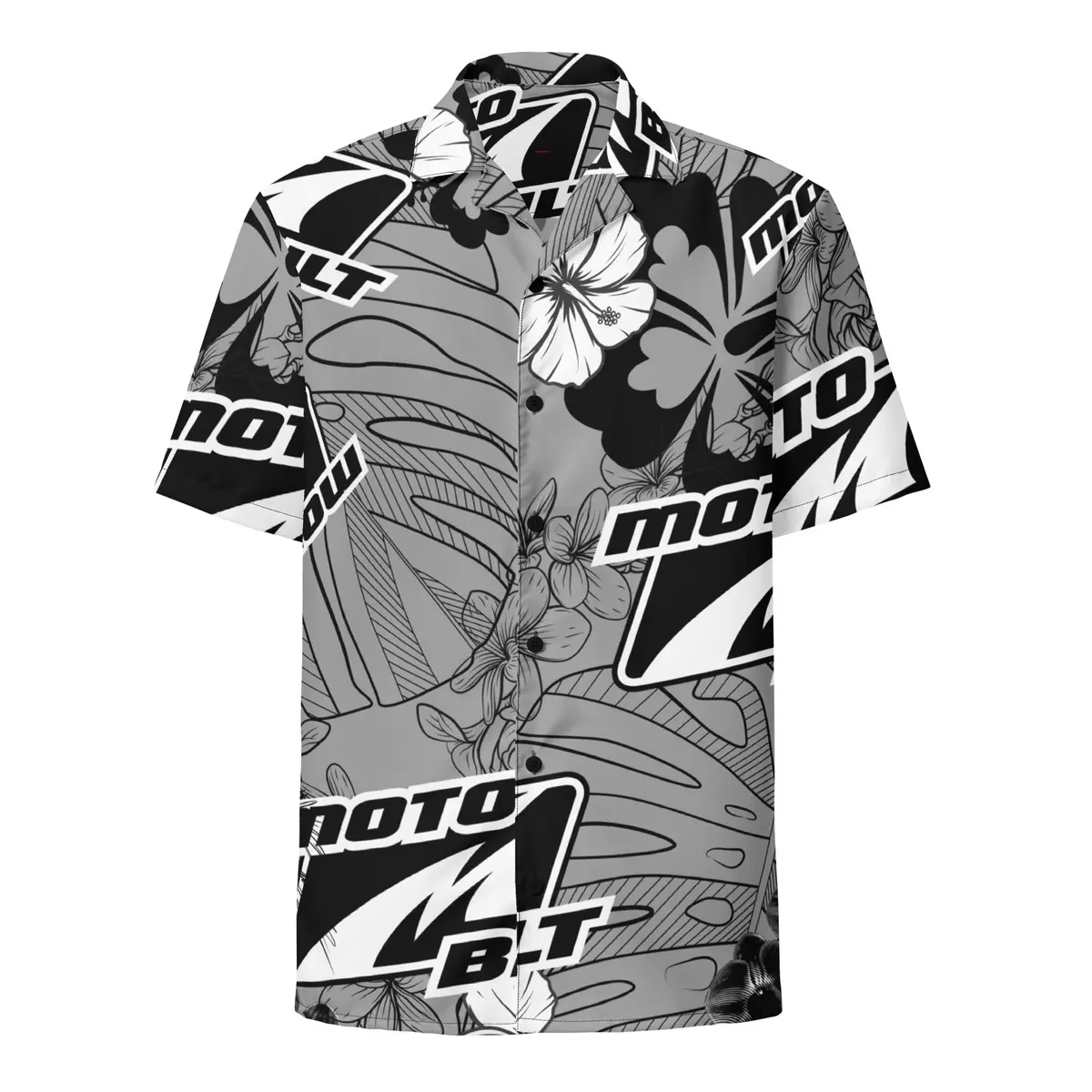 Motobilt Greyscale Hawaiian Shirt 1