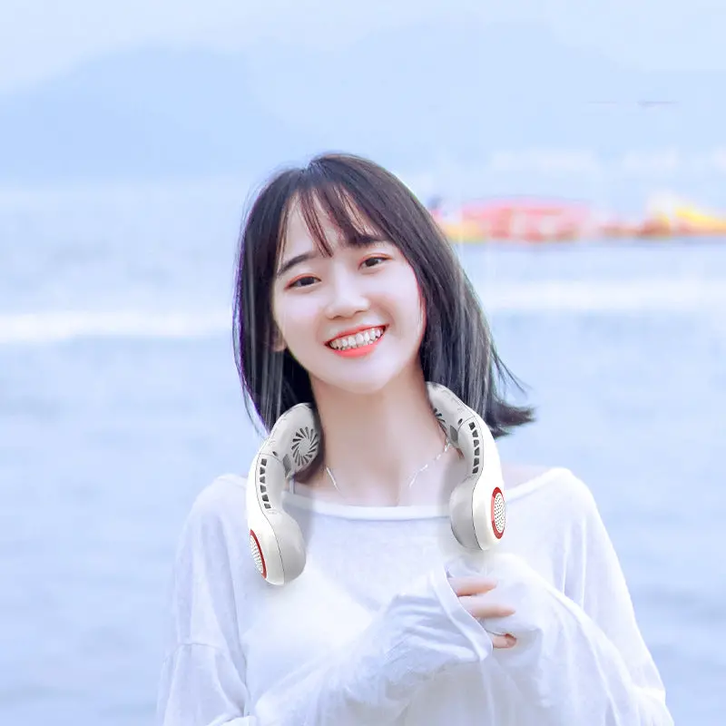Portable Four-Core Hanging Neck Fan 1