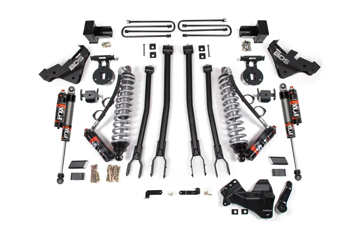 4 Inch Lift Kit W/ 4-Link | Fox 2.5 Coilover Conversion - Performance Elite | Ford F450 Super Duty (23-26) 4Wd 1