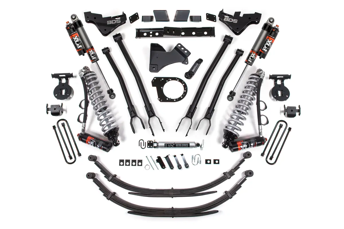 7 Inch Lift Kit W/ 4-Link | Fox 2.5 Performance Elite Coilover Conversion | Ford F250/F350 Super Duty (23-26) 4Wd | Diesel 2