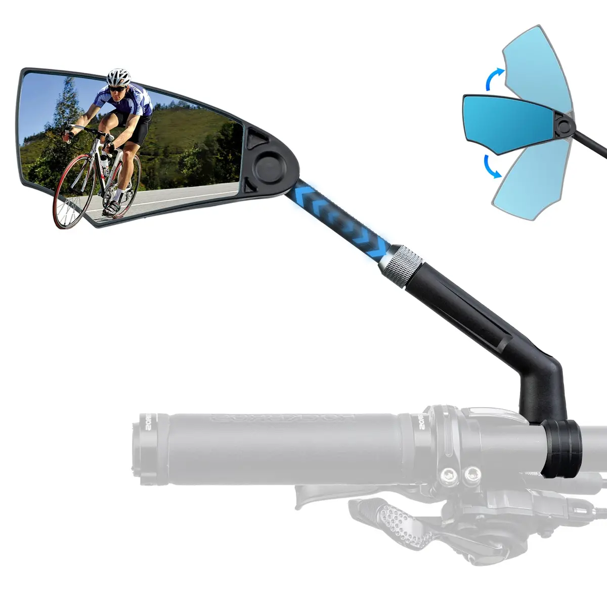 Rockbros 360° Adjustable Handlebar Bike Mirror With Anti-Glare Glass 1
