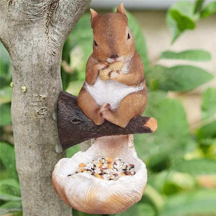 Cute Squirrel Bird Feeder For Garden 1