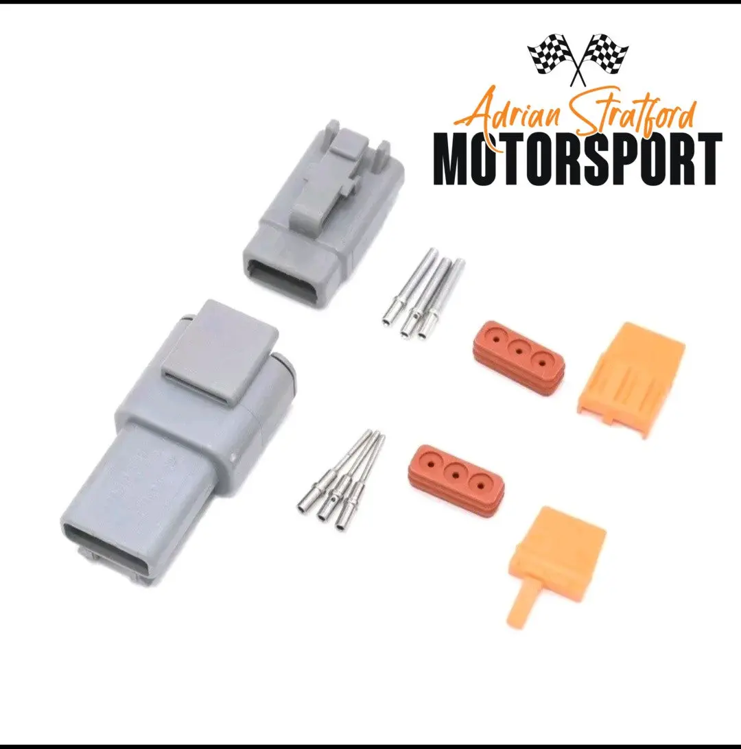 Deutsch Dtm Style 3 Pin Connector Set With Genuine Pins 1