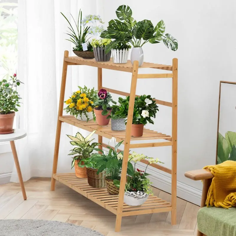 Multiple Levels Bamboo Plant Stand 1