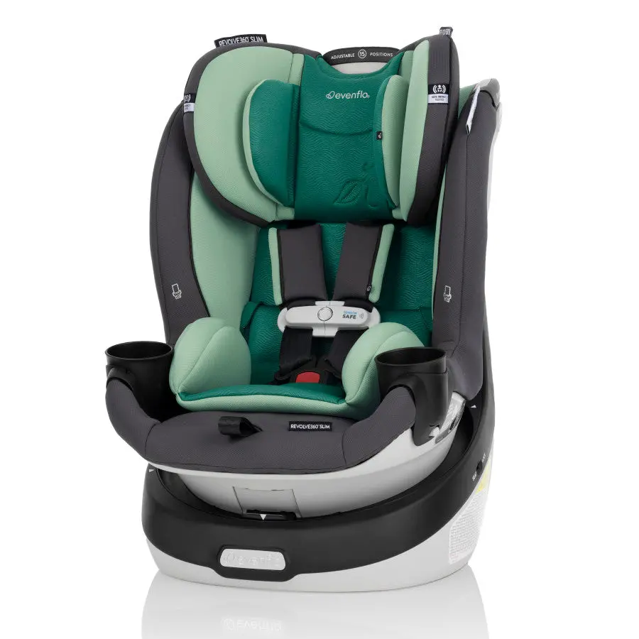 Revolve360 Slim 2-In-1 Rotational Car Seat With Green & Gentle Fabric Support 1