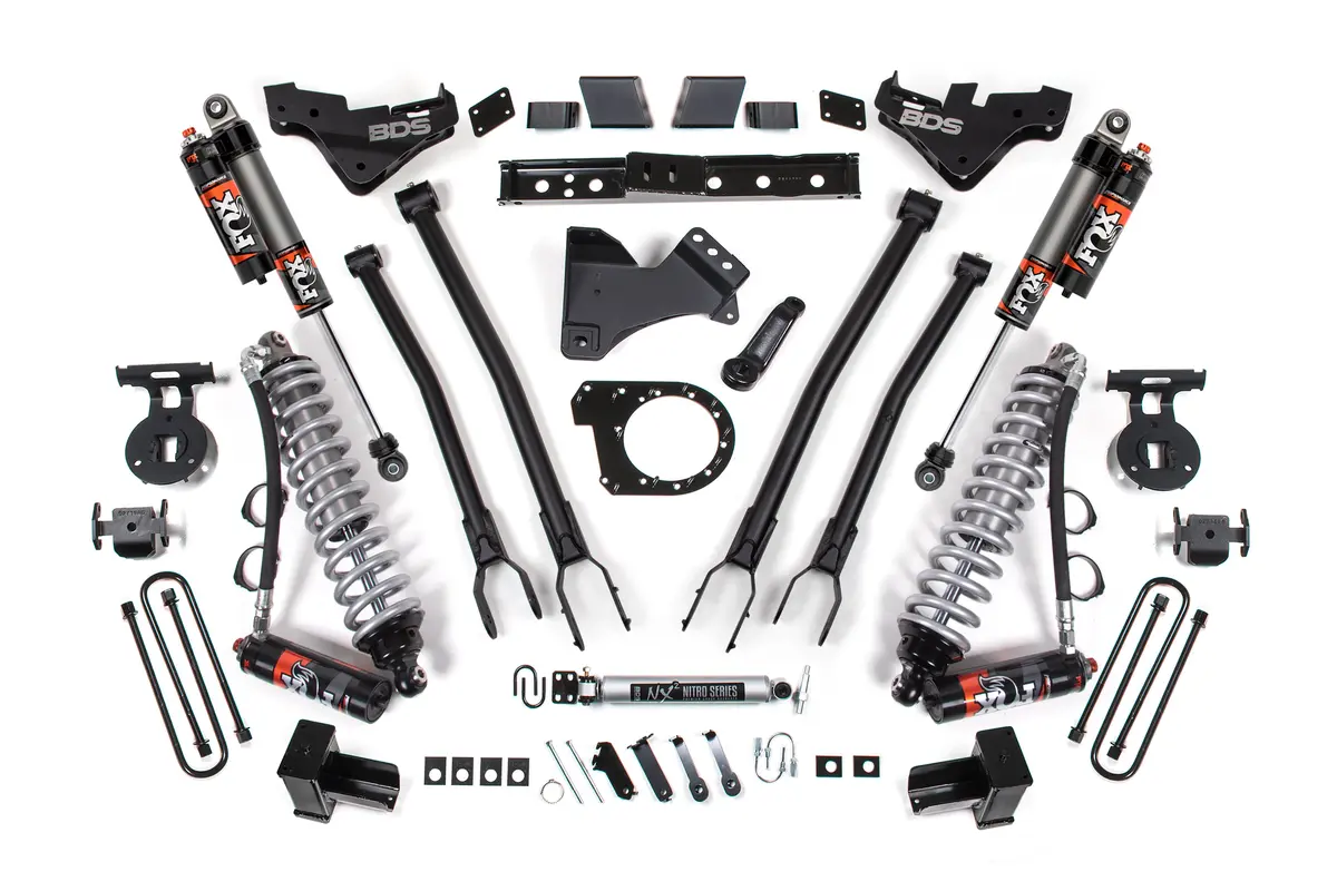7 Inch Lift Kit W/ 4-Link | Fox 2.5 Performance Elite Coilover Conversion | Ford F350 Super Duty Drw (23-26) 4Wd | Diesel 1
