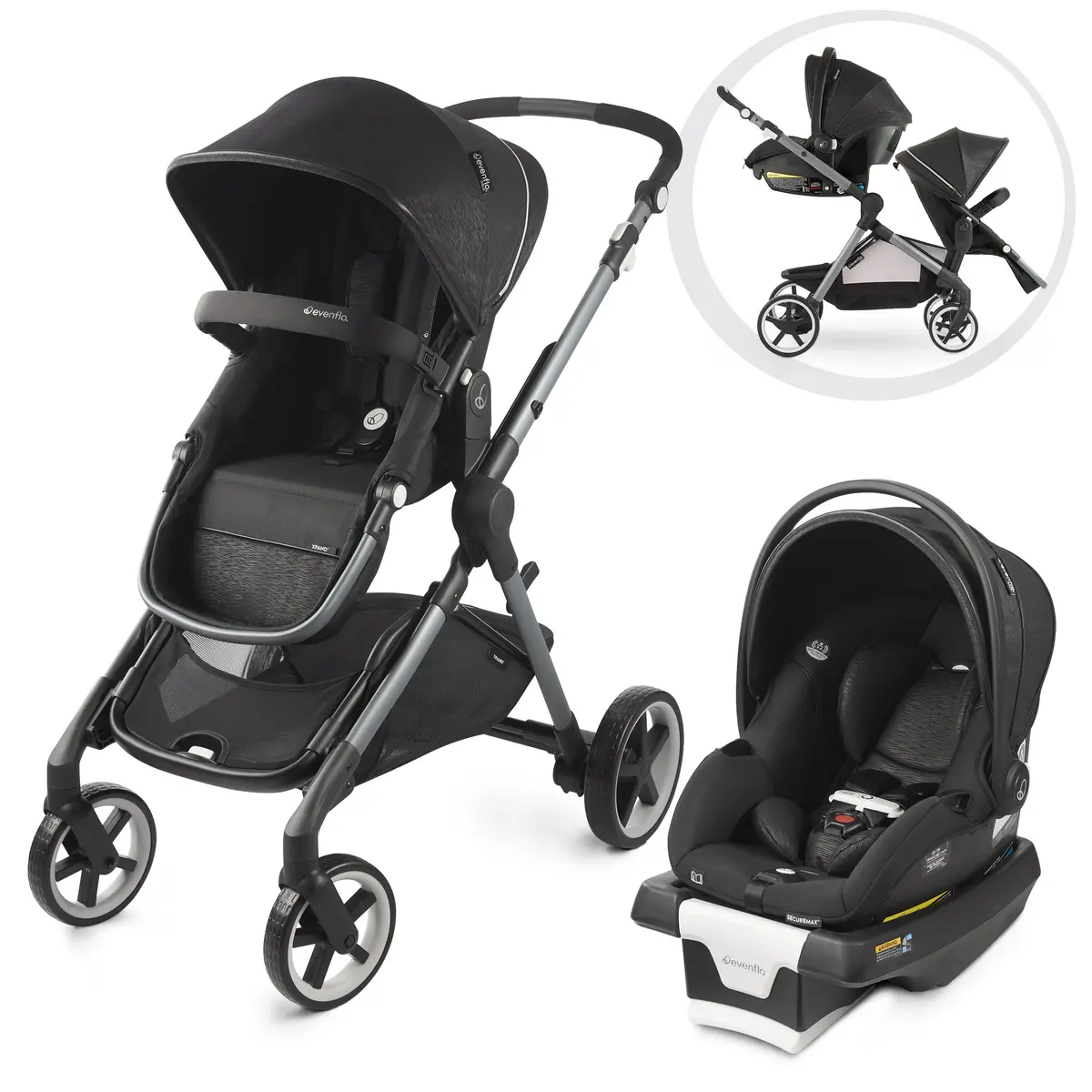 Pivot Xpand Smart Modular Travel System W/ Securemax Infant Car Seat & Sensorsafe 2