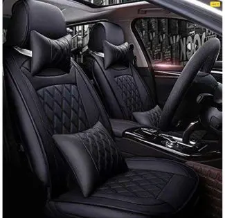 Honda Brio Pu Leatherate Luxury Car Seat Cover With Pillow And Neckrest With Bucket Fitting 1