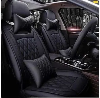 Honda Jazz Pu Leatherate Luxury Car Seat Cover With Pillow And Neckrest With Bucket Fitting 1