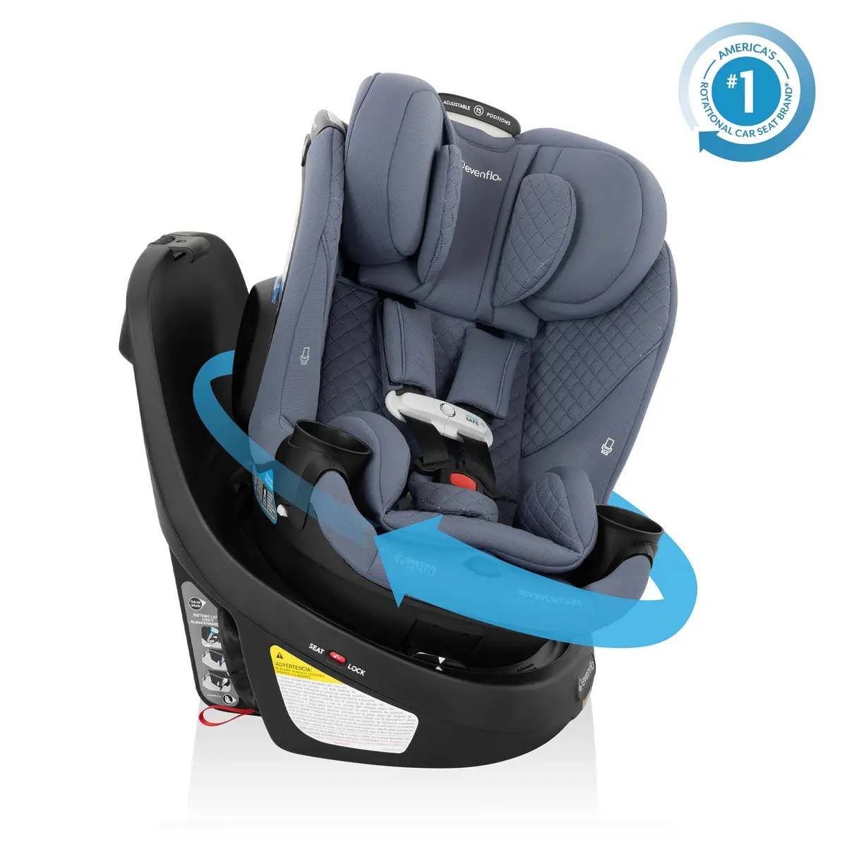 Revolve360 Slim 2-In-1 Rotating Car Seat With Green & Gentle Fabric 2