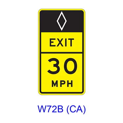 (Hov)Advisory Exit(Ramp) Speed W72b(Ca) 1