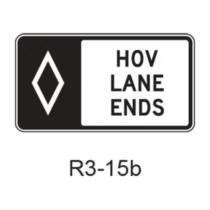 Preferential Lane Ends [Hov Symbol] R3-15B 1