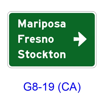 Destination & Street Name W/ Arrow G8-19(Ca) 1