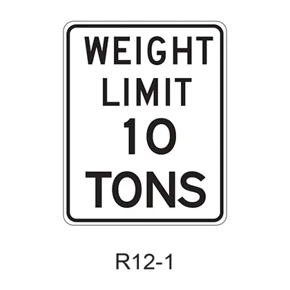 Weight Limit Xx Tons R12-1 1