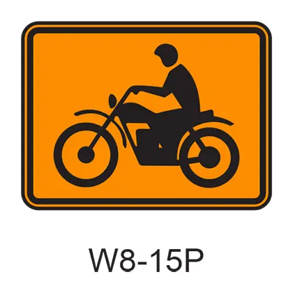 Motorcyle [Symbol/Plaque] W8-15P 1