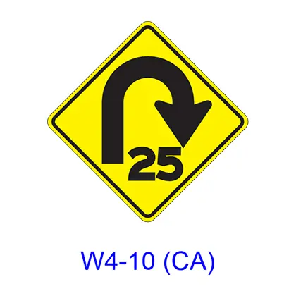 Hairpin Curve/Advisory Speed W4-10(Ca) 1
