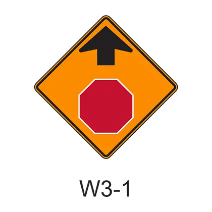 Stop Ahead [Symbol] W3-1 1