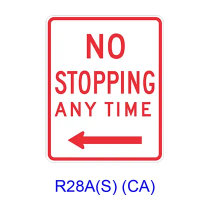 No Stopping Any Time W/ Arrow R28a(S)Ca 1
