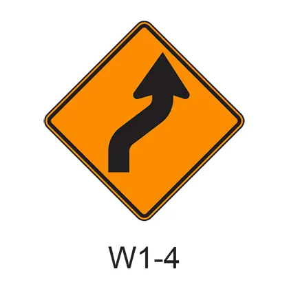 Reverse Curve Sign W1-4 1