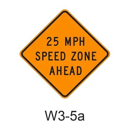Xx Mph Speed Zone Ahead W3-5A 1