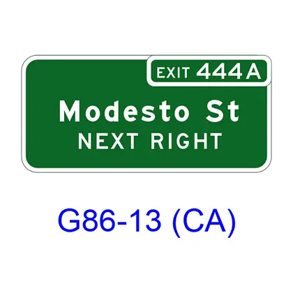Exit Numbered Supplemental Destination (Next Right(Left)) G86-13(Ca) 1