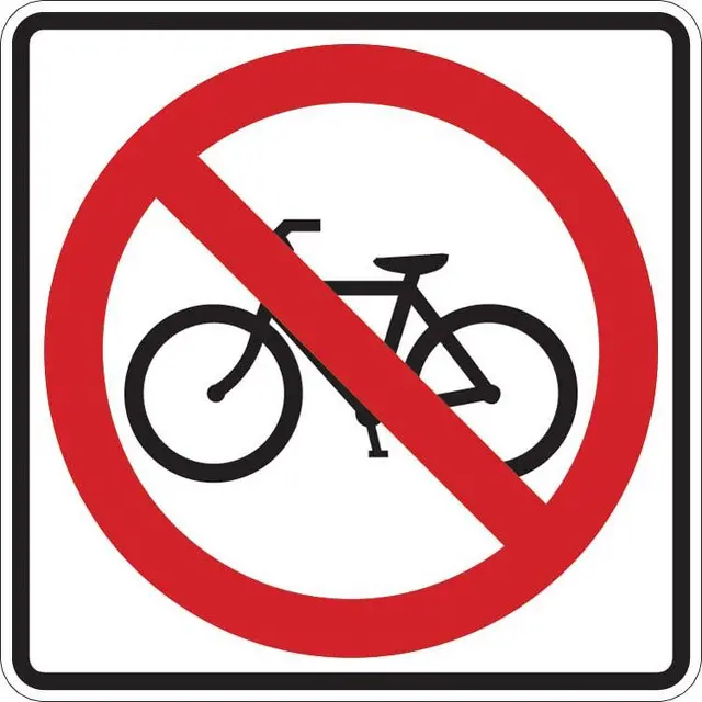 No Bike Symbol 24" Eg 1