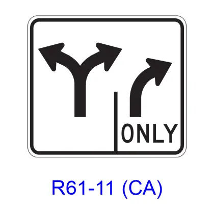 Intersection Lane Control R61-11(Ca) 1