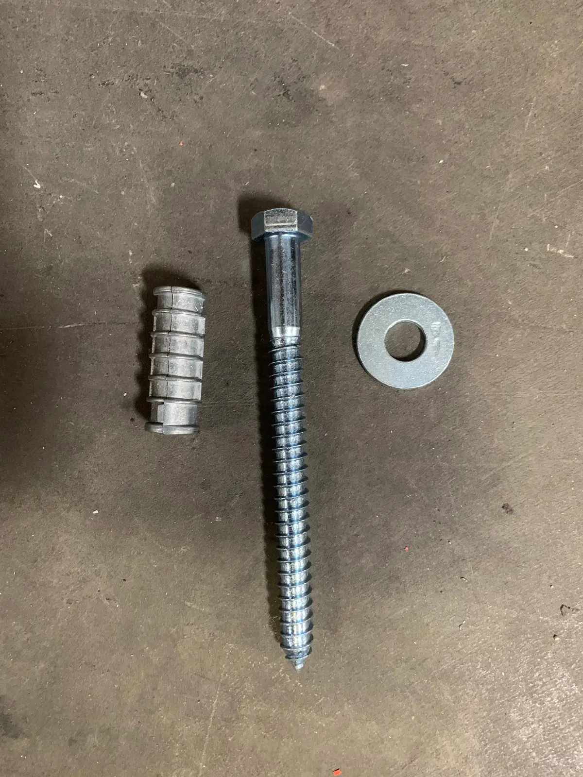 6" Lag, Washer, Shield Car Stp 1