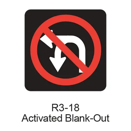 No U-Turn/No Left Turn Activated Blank-Out [Symbol] R3-18Abo 1