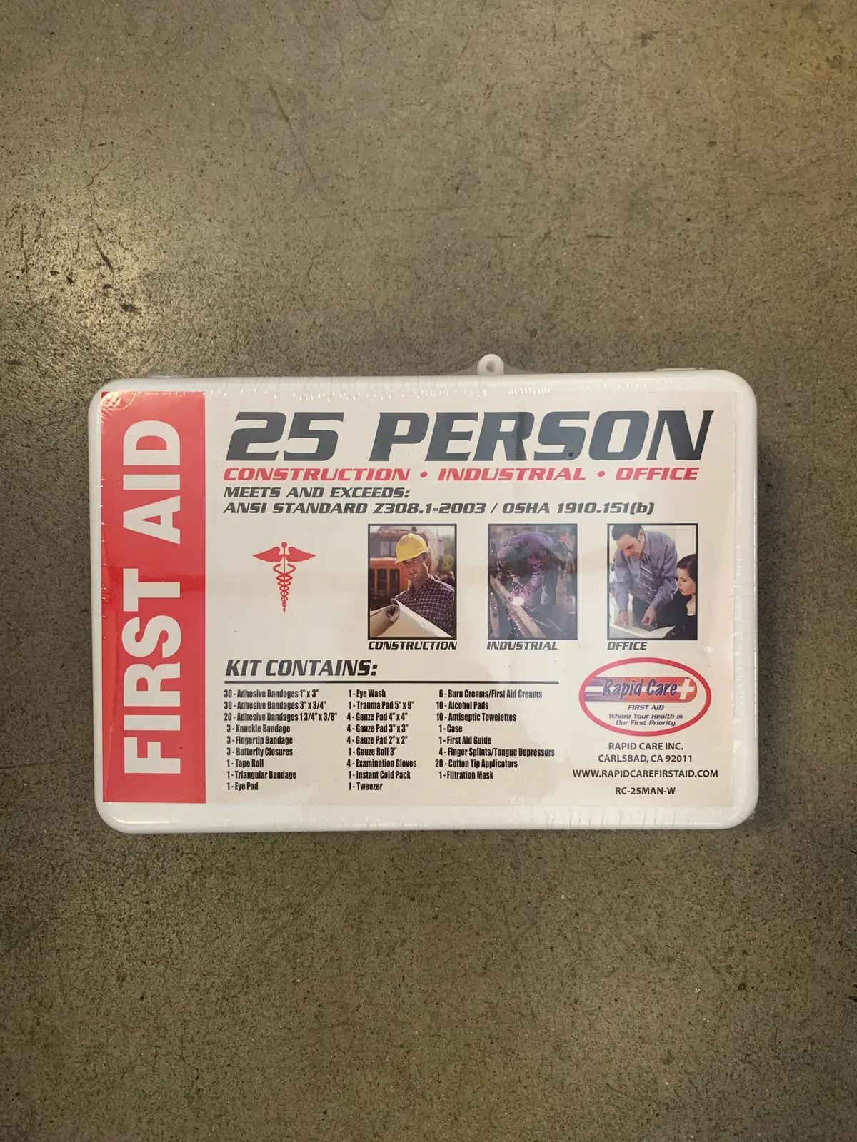 First Aid Kit 25 Man Plstic Bx 1