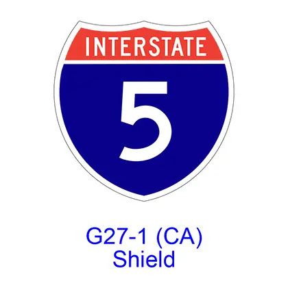 Interstate Route Shield G27-1(Ca) 1