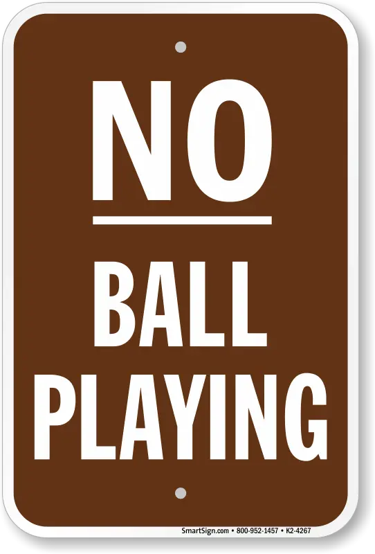 No Ball Playing 1