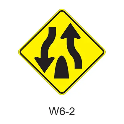 Divided Highway Ends [Symbol] W6-2 1