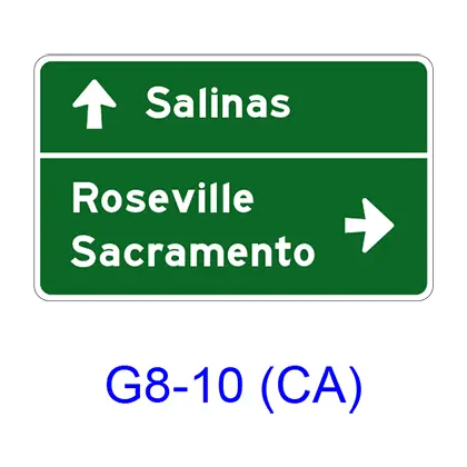 Destination & Street Name W/ Arrow G8-10(Ca) 1