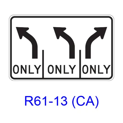 Intersection Lane Control R61-13(Ca) 1