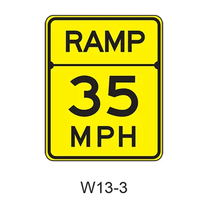 Advisory Ramp Speed W13-3 1