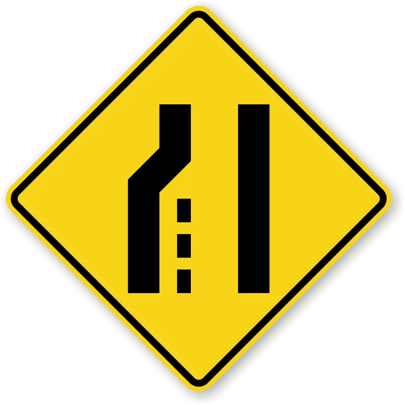 Left Lane Ends 48" Eg 1