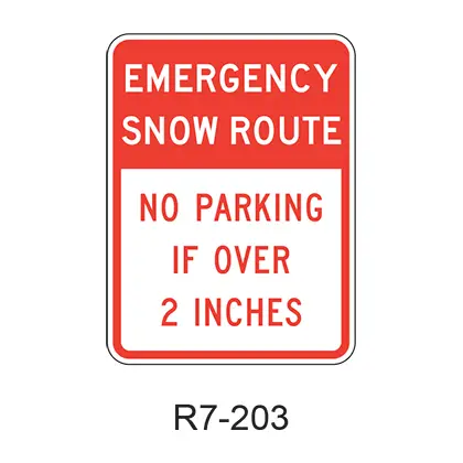 Emergency Snow Route No Parking If Over Xx Inches R7-20 1